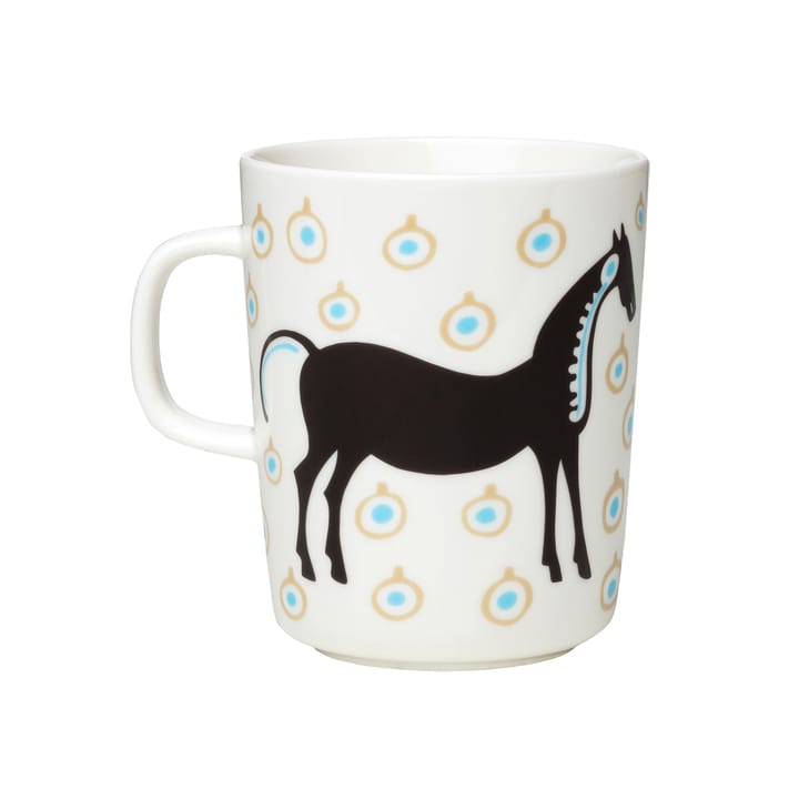 Musta Tamma mug 25 cl, White-brown-beige Marimekko
