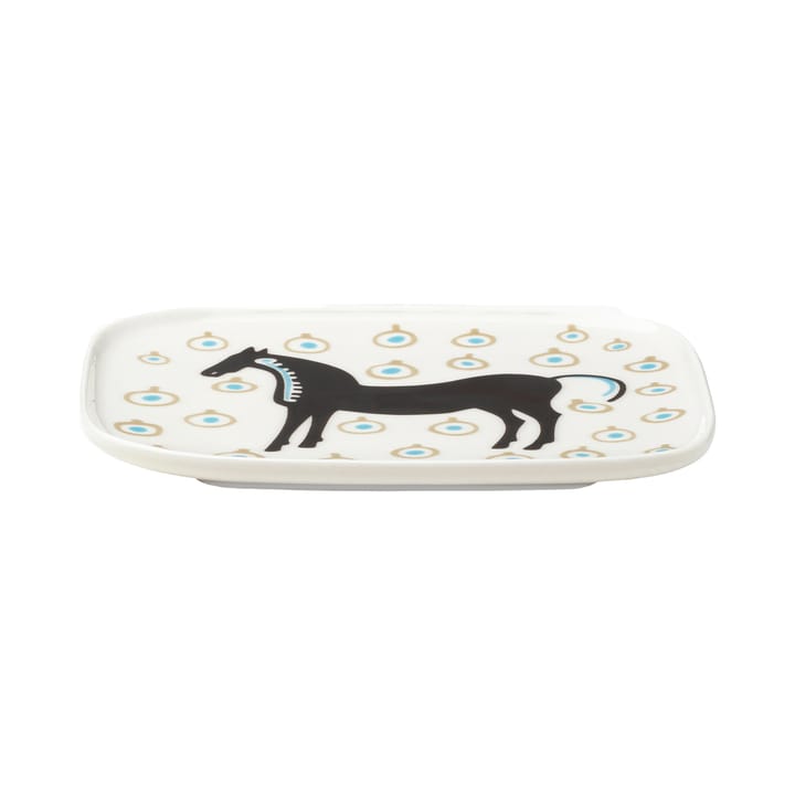 Musta Tamma plate 12x15 cm, White-brown-beige Marimekko