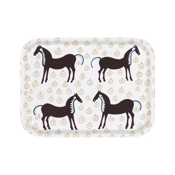 Musta Tamma tray 20x27 cm - White-brown-beige - Marimekko