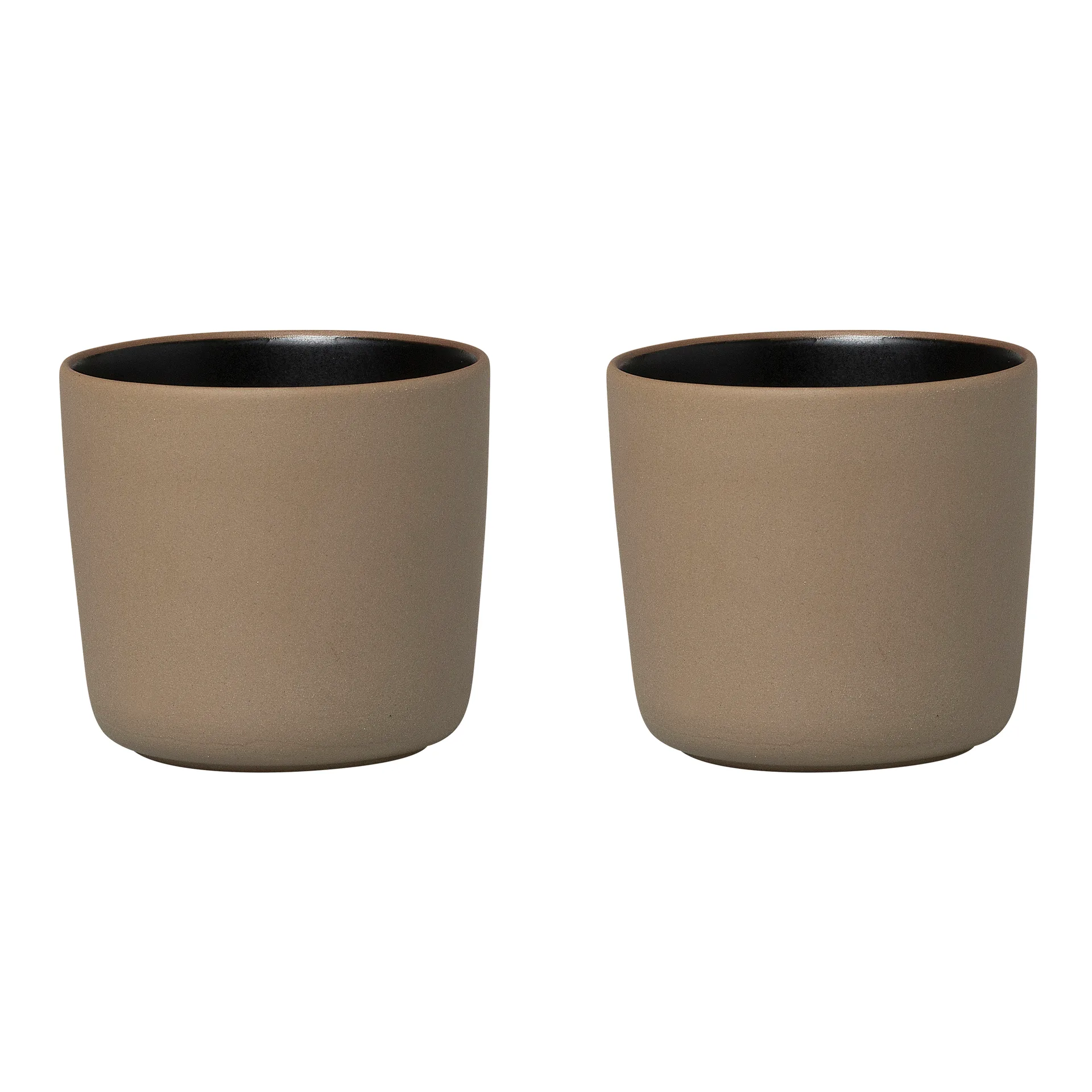 Oiva coffee cup without handle 20 cl 2-pack, brown-black Marimekko