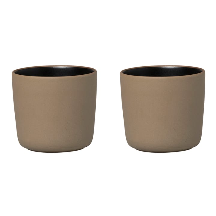 Oiva coffee cup without handle 20 cl 2-pack - brown-black - Marimekko