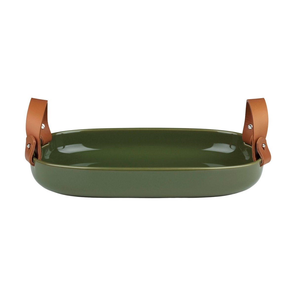 Marimekko Oiva large serving platter 23x32 cm Harvest green