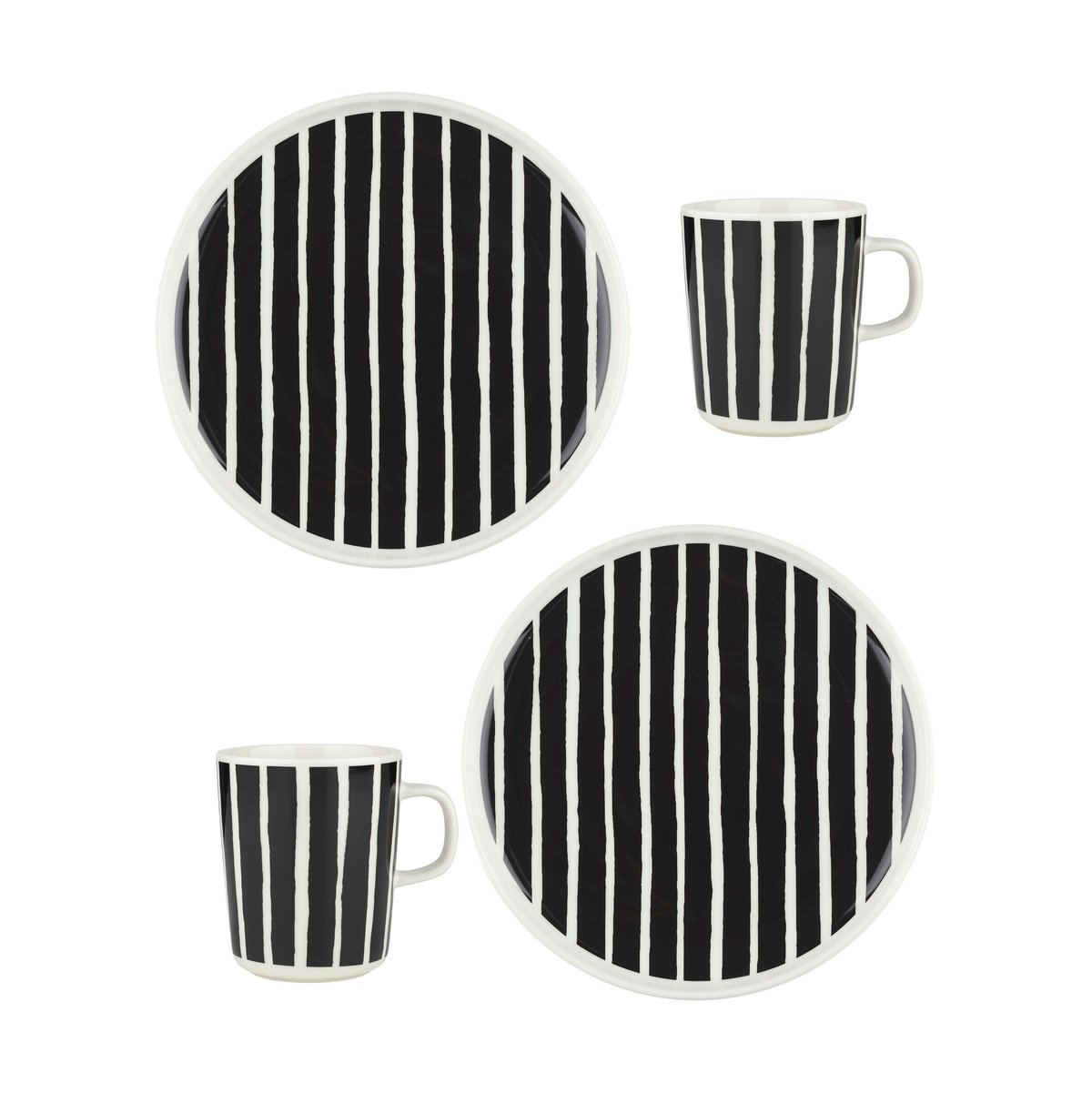 Marimekko Oiva Piccolo breakfast set 4 pieces White-black