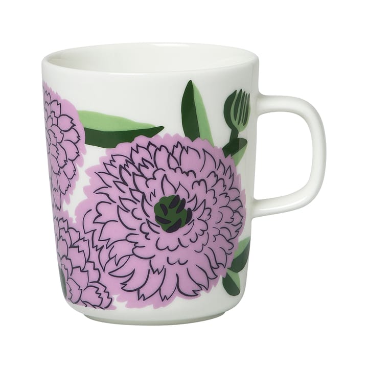 Oiva Primavera mug 25 cl - white-purple-green - Marimekko
