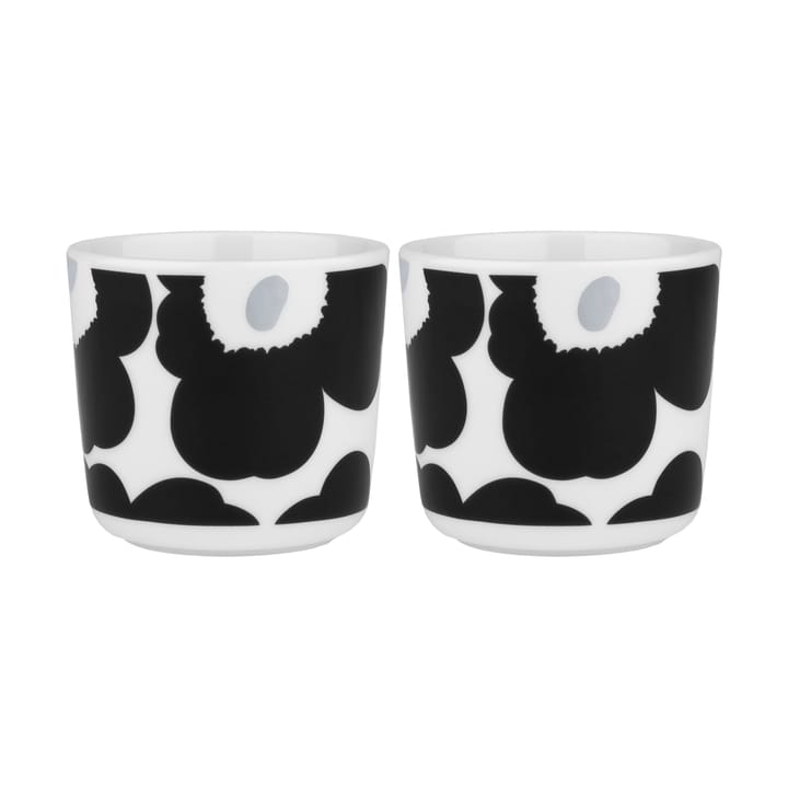 Oiva Unikko coffee cup without handle 20 cl 2-pack - White-coal-silver - Marimekko