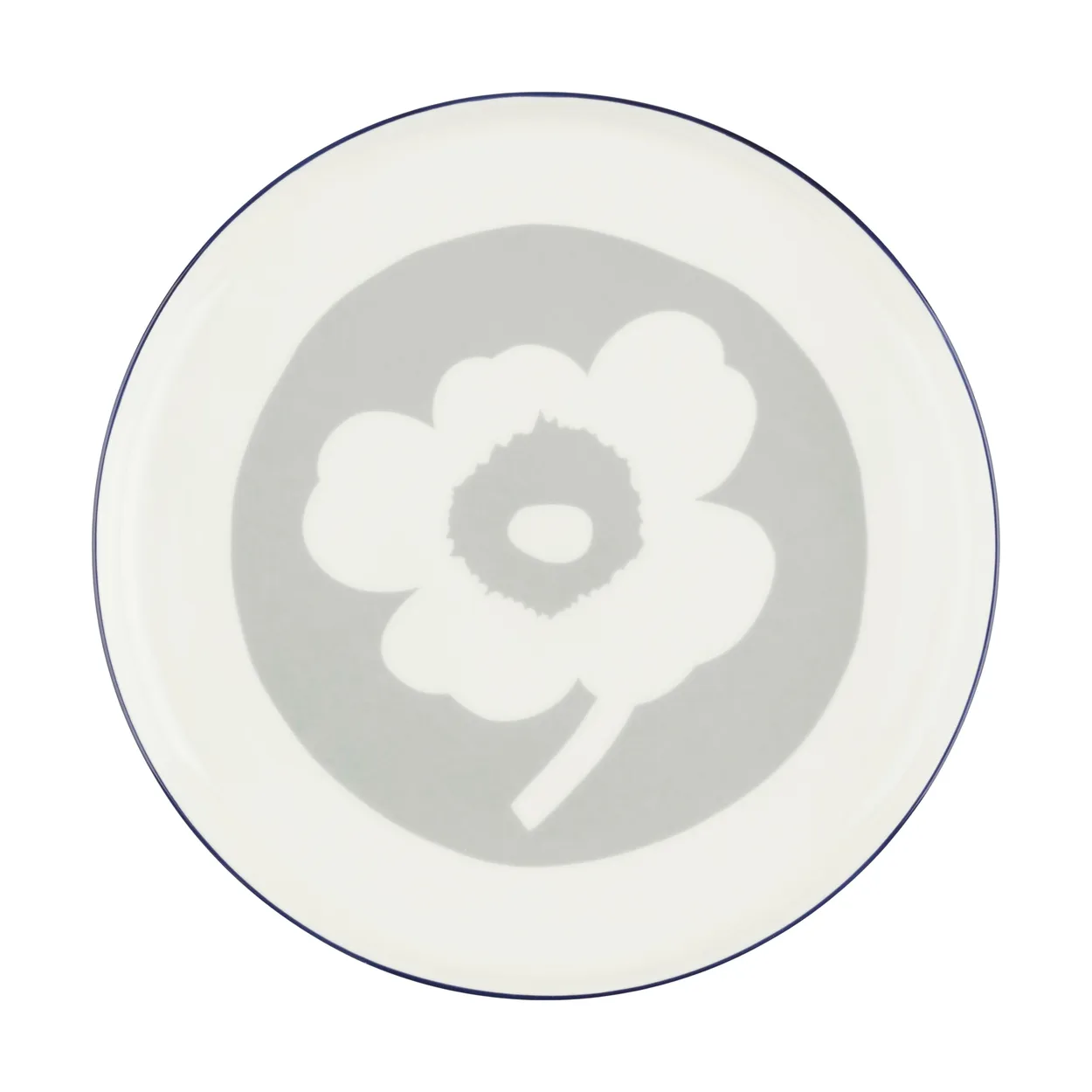 Marimekko Oiva Unikko plate o25 cm White-light grey-cobalt