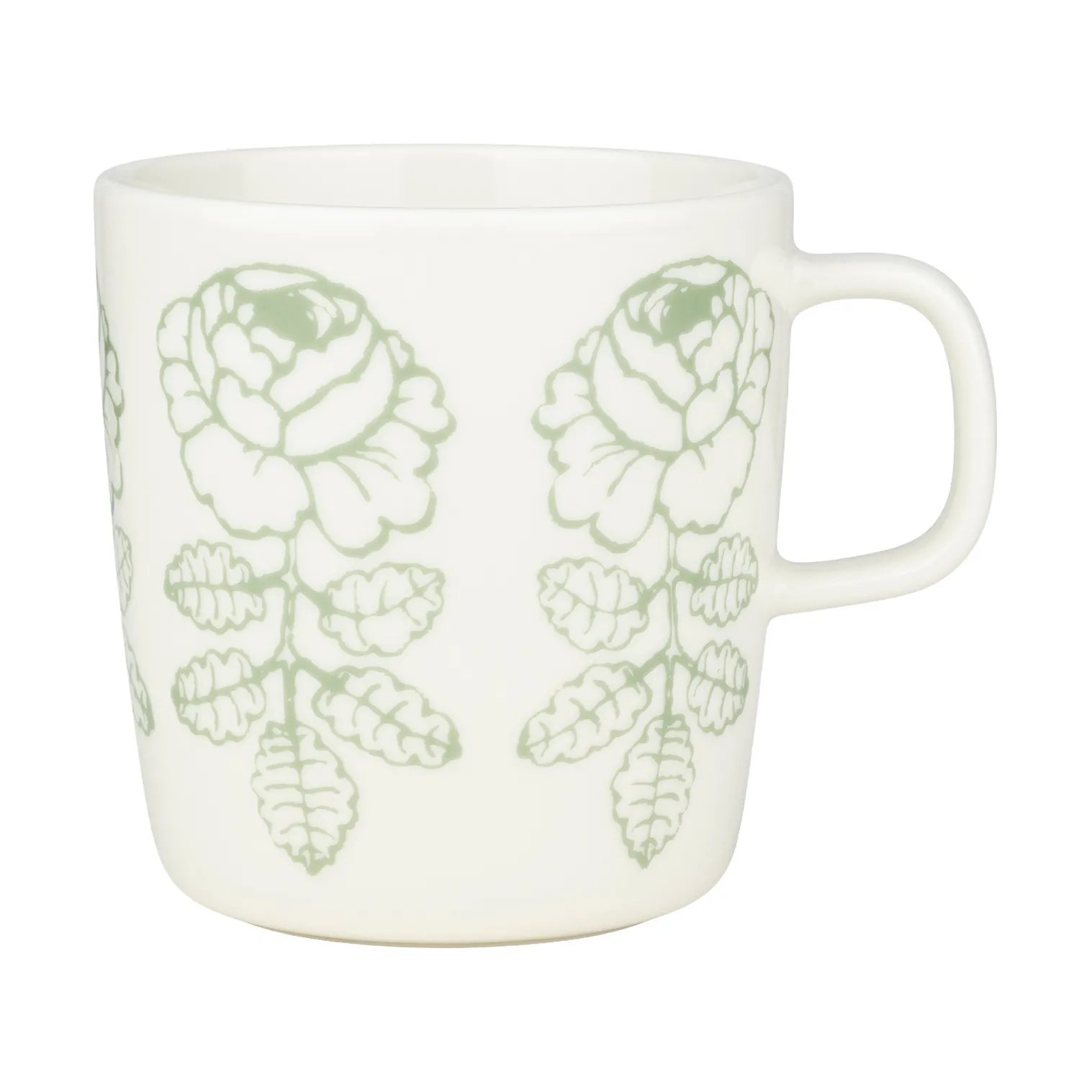 Oiva Vihkiruusu mug, White, sage, 40 cl Marimekko