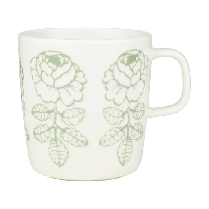 Oiva Vihkiruusu mug - White, sage, 40 cl - Marimekko