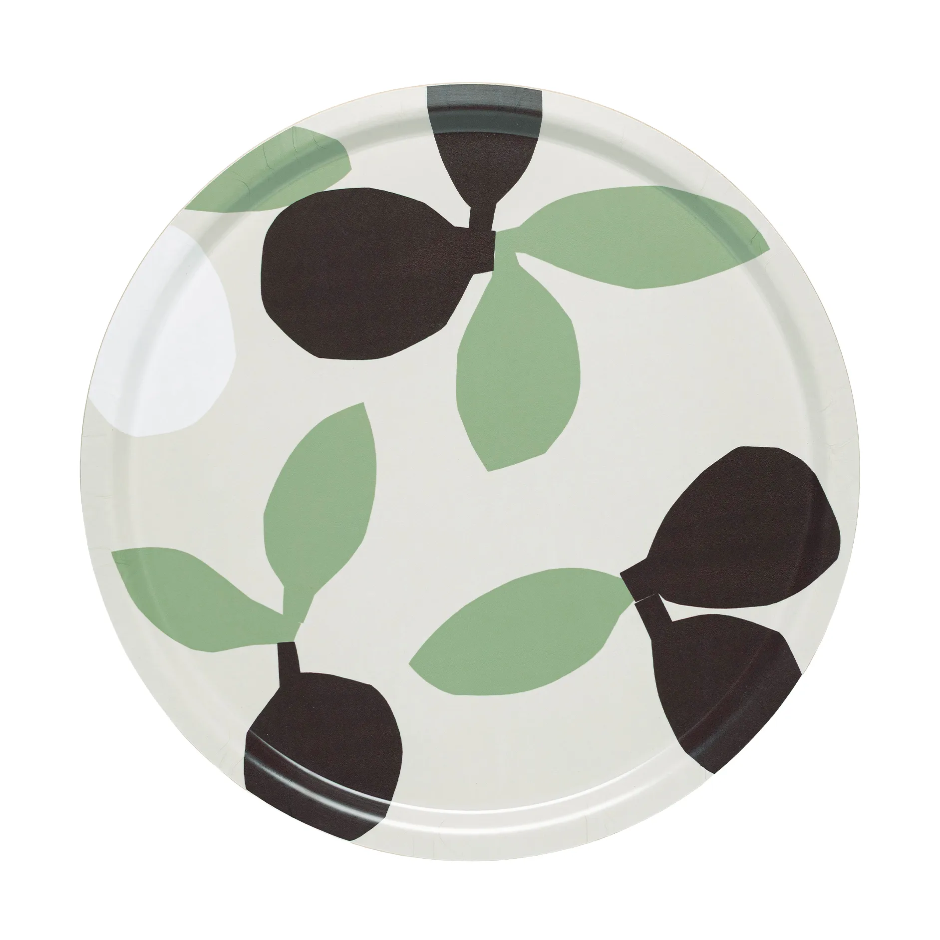 Omppo tray, Linen, sage, black brown, white, 46 cm Marimekko
