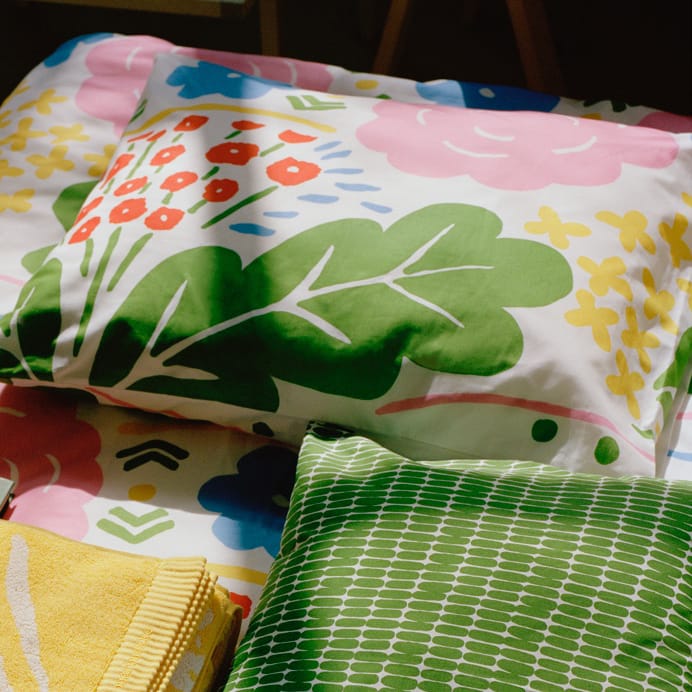 Onni pillowcase 50x60 cm - green-yellow-blue - Marimekko