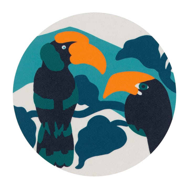 Pepe coaster 4-pack - White-turquoise-orange - Marimekko