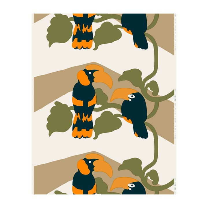 Pepe fabric - Off white-brown-orange - Marimekko