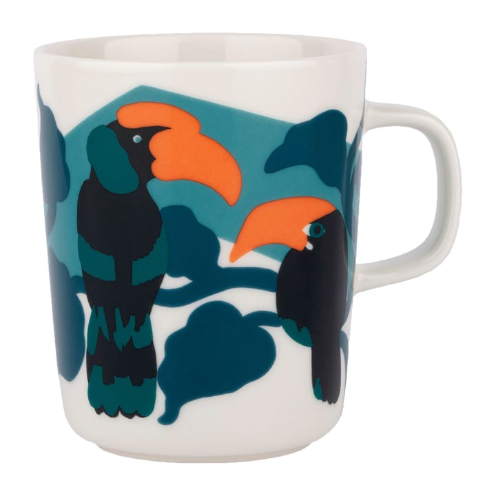 Pepe mug 25 cl - White-turquoise-orange - Marimekko