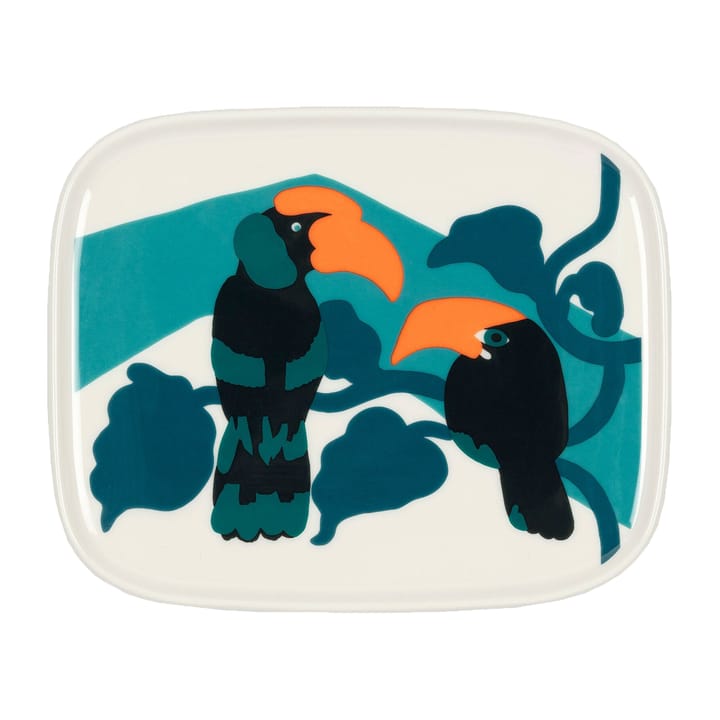 Pepe saucer 12x15 cm - White-turquoise-orange - Marimekko