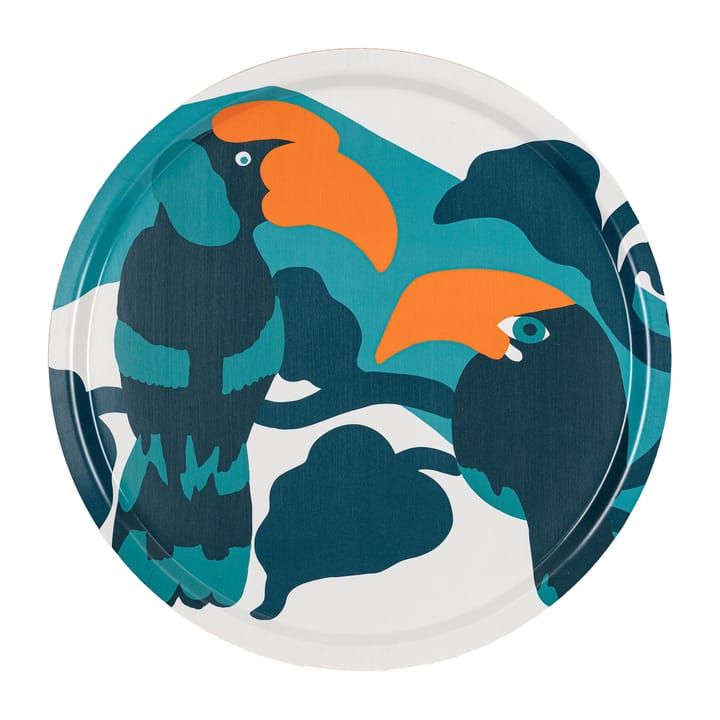 Pepe tray Ø46 cm - White-turquoise-orange - Marimekko