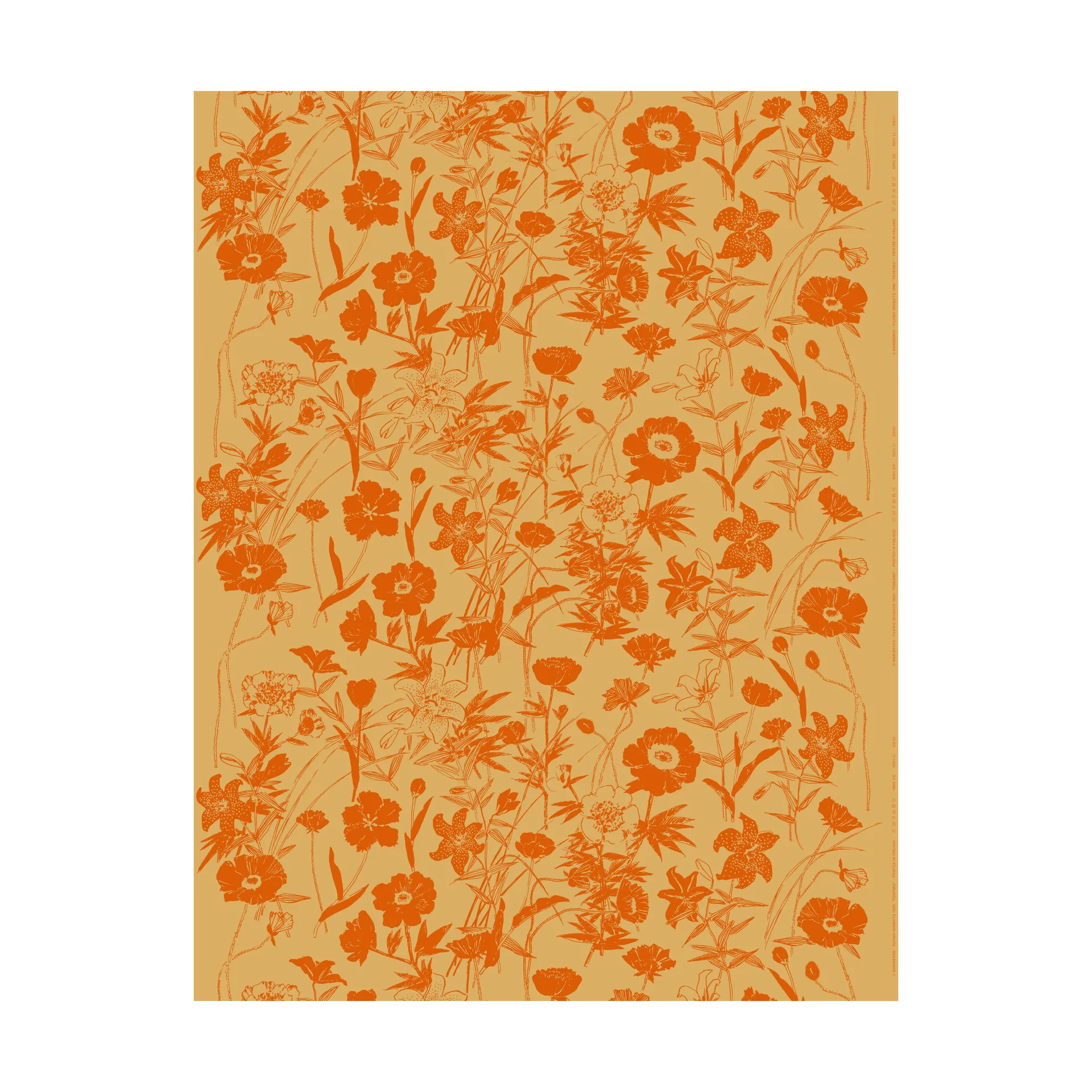 Perennial cotton fabric, Caramel-burnt orange Marimekko