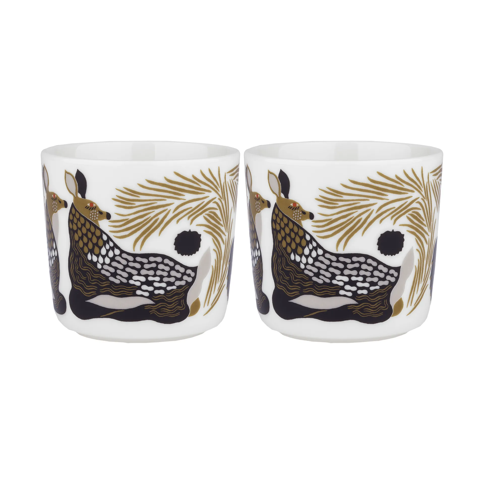 Peura coffee cup without handle 20 cl 2-pack, White-coal-mud-light grey Marimekko