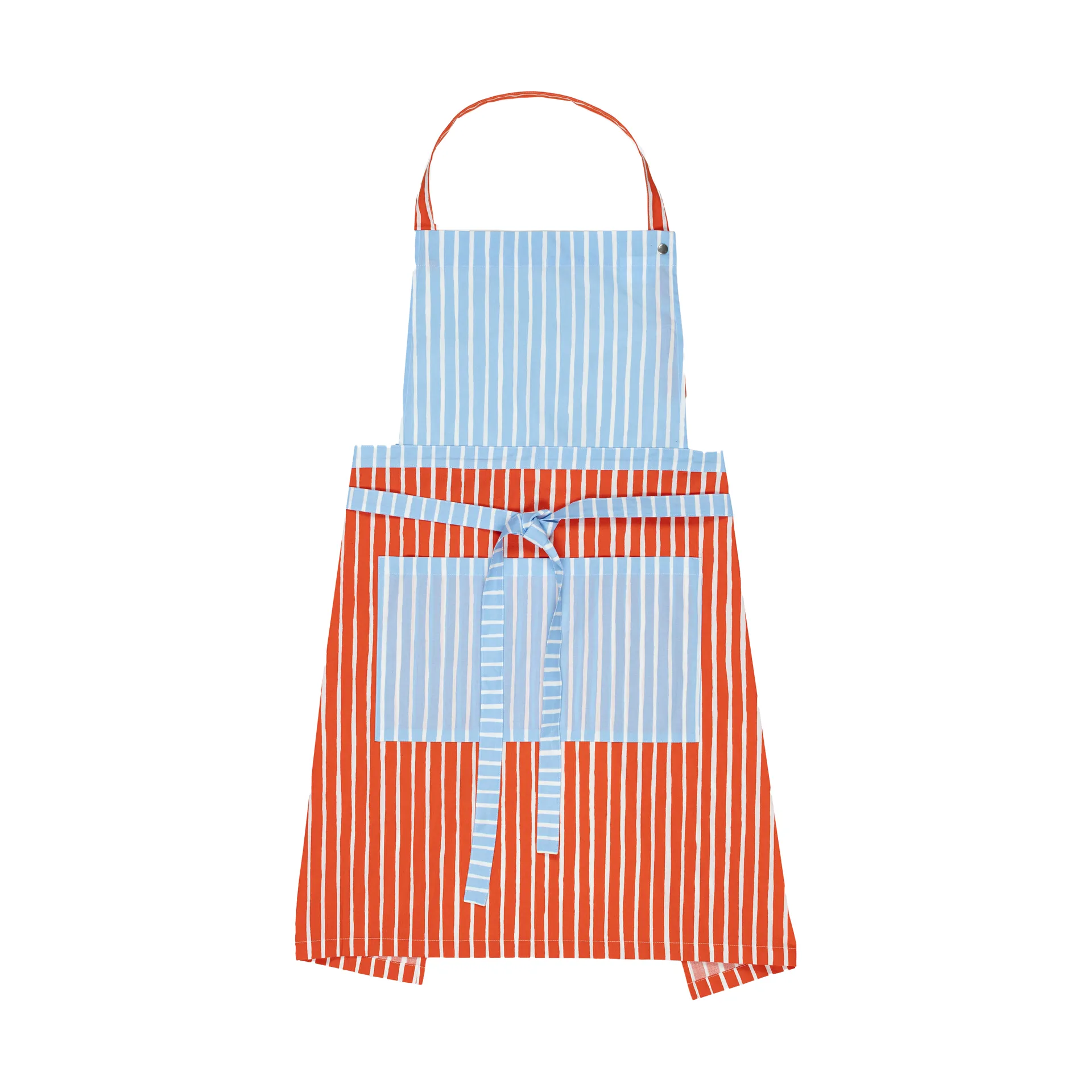 Piccolo apron, White-tomato red-light blue Marimekko