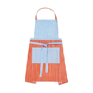 Marimekko Piccolo apron White-tomato red-light blue