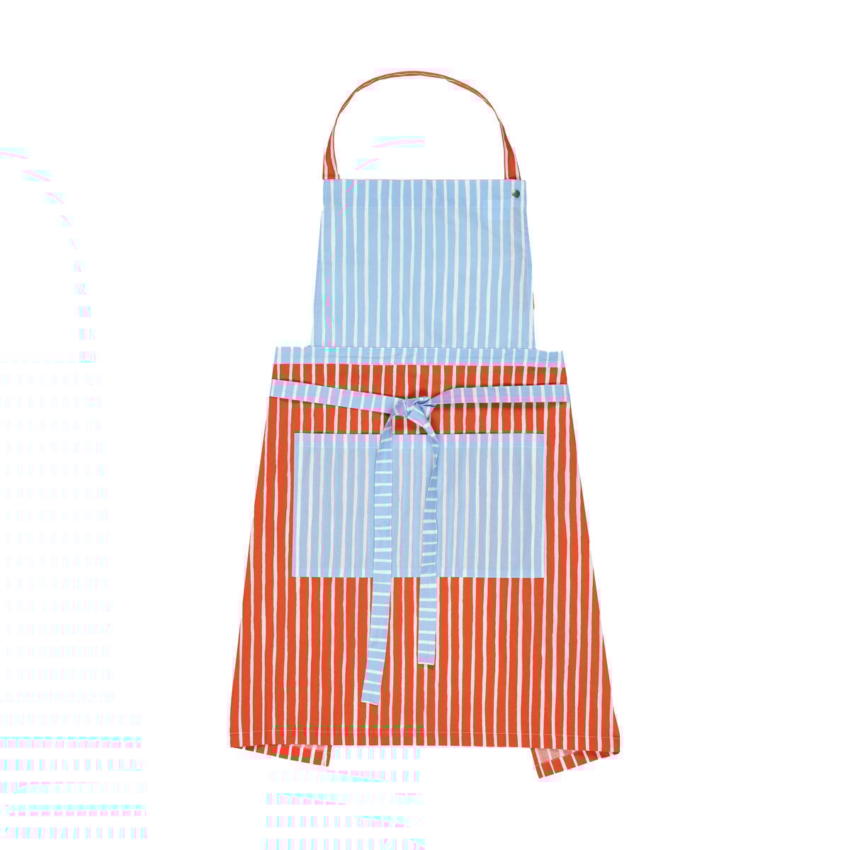Marimekko Piccolo apron White-tomato red-light blue