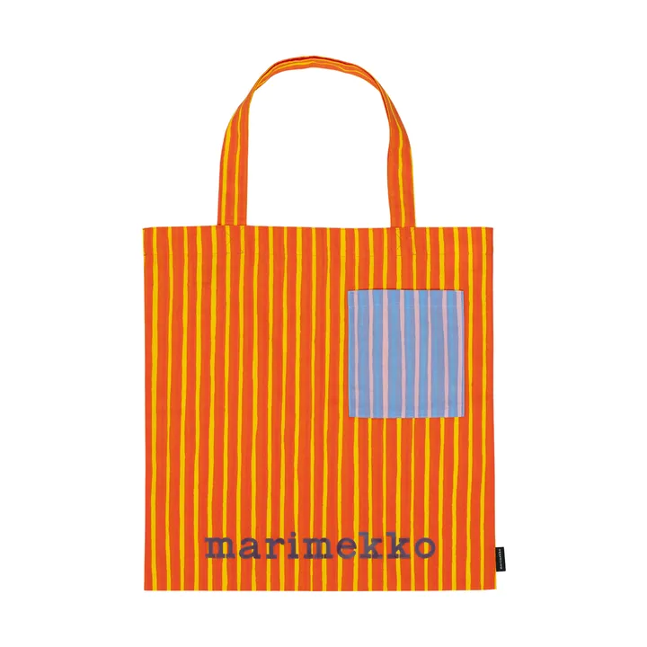 Piccolo fabric bag - Orange, with pocket, 43x44 - Marimekko