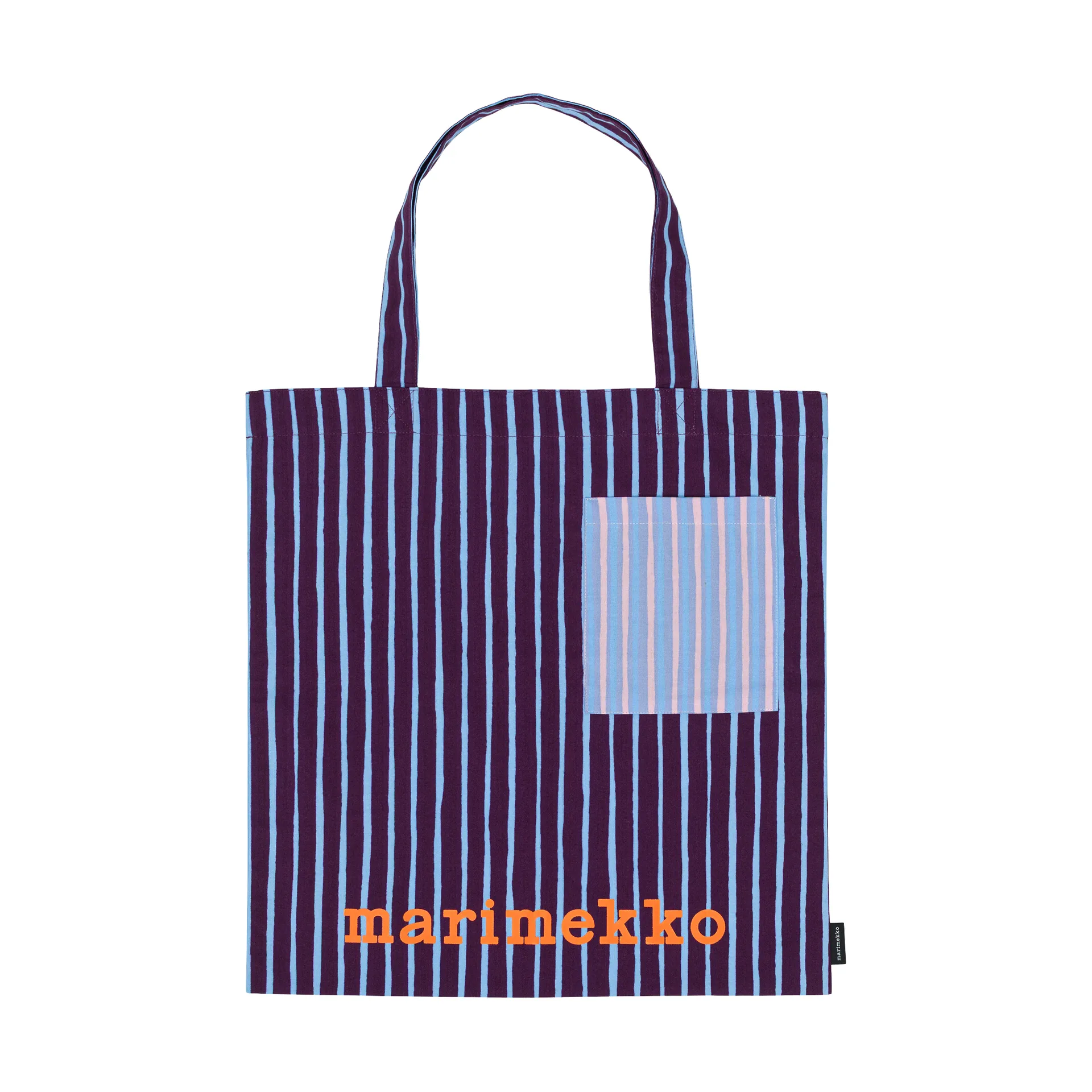 Piccolo fabric bag, Purple, with pocket, 43x44 Marimekko