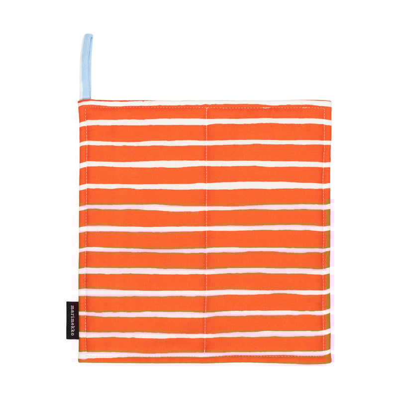 Marimekko Piccolo potholder 21.5x21.5 cm White-tomato red-light blue