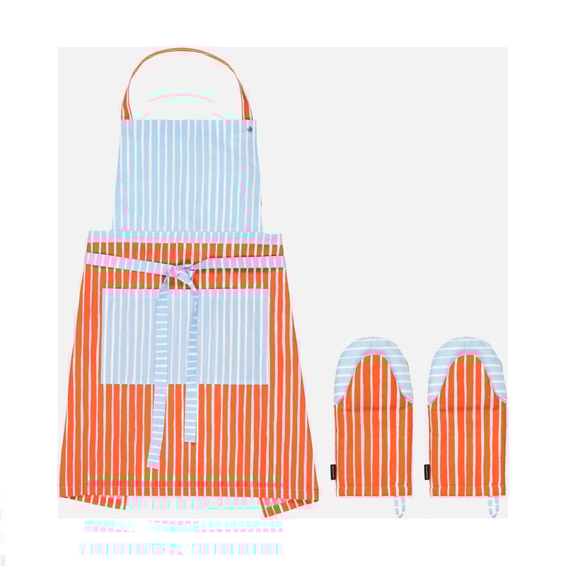 Marimekko Piccolo textile set 3 pieces White-tomato red-light blue