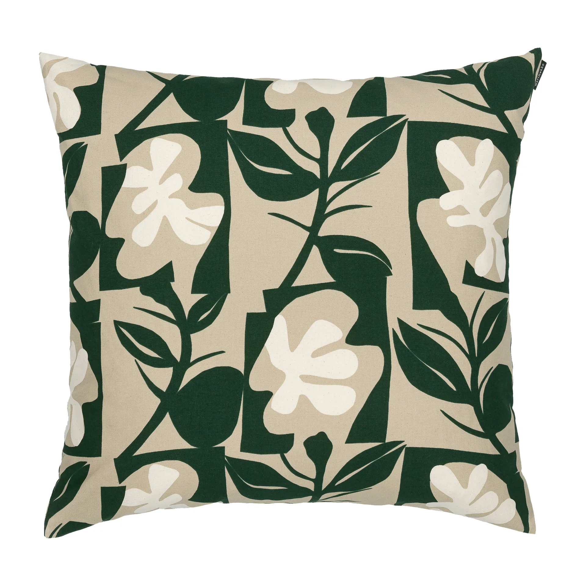 Pienet Naatit cushion cover 50x50 cm, beige-cotton-dark green Marimekko