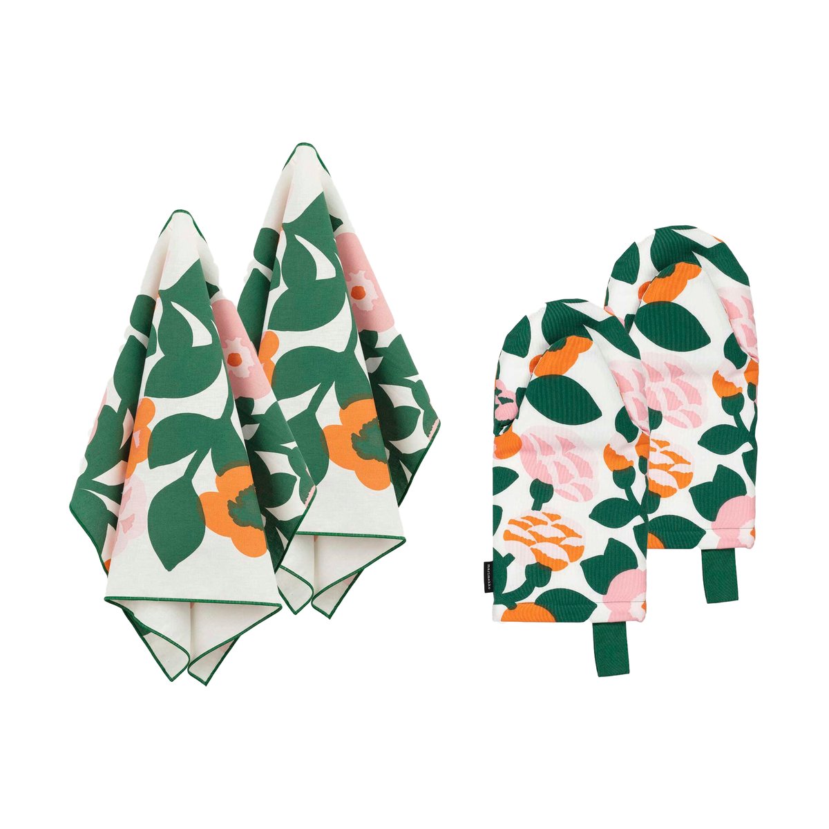 Marimekko Pieni Green Green textile set, 4 pieces Green-orange