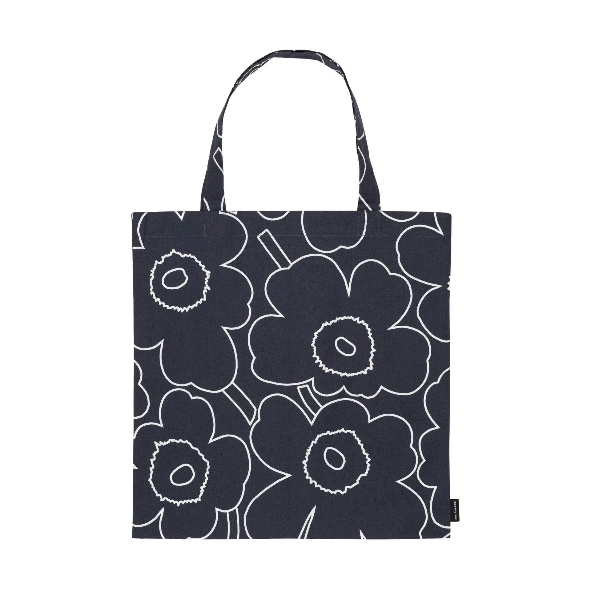 Pieni Piirto Unikko bag 44x43 cm, Black-white Marimekko