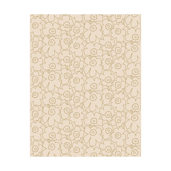 Pieni Piirto Unikko fabric cotton-linen, Linen-gold Marimekko