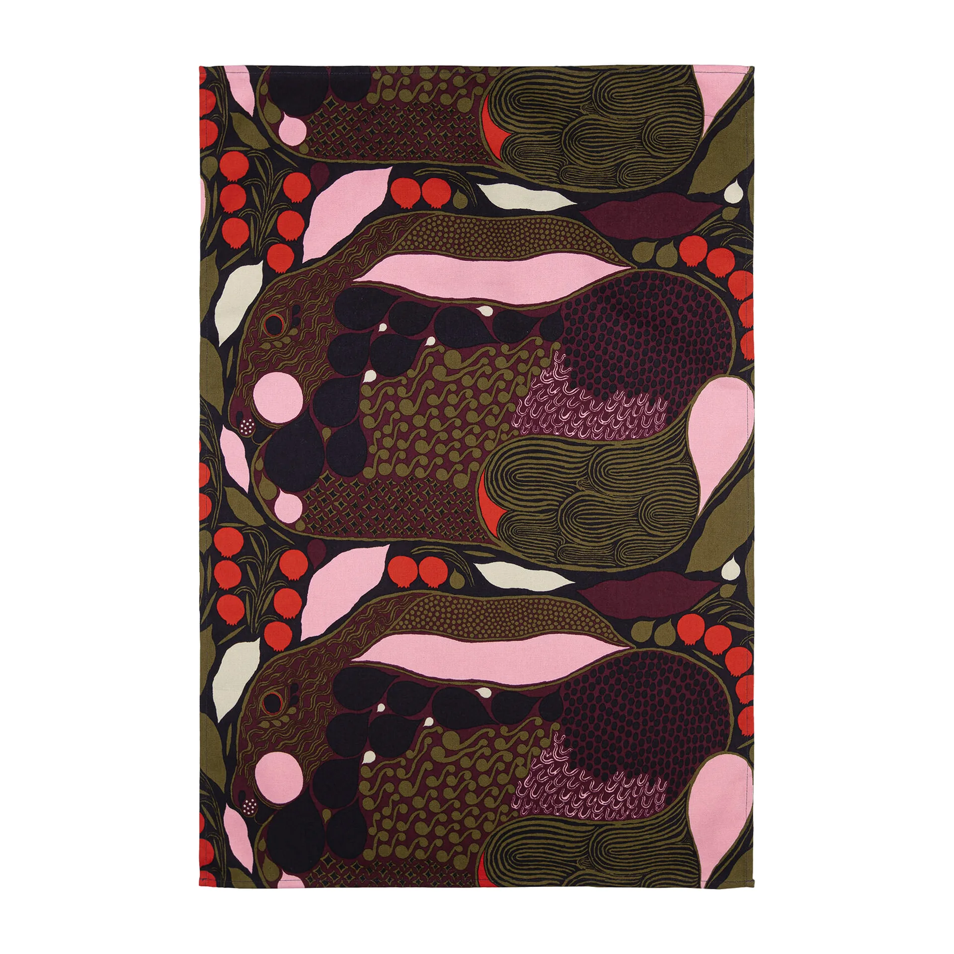 Pieni Rusakko tea towel 43x70 cm, Pink-brown Marimekko