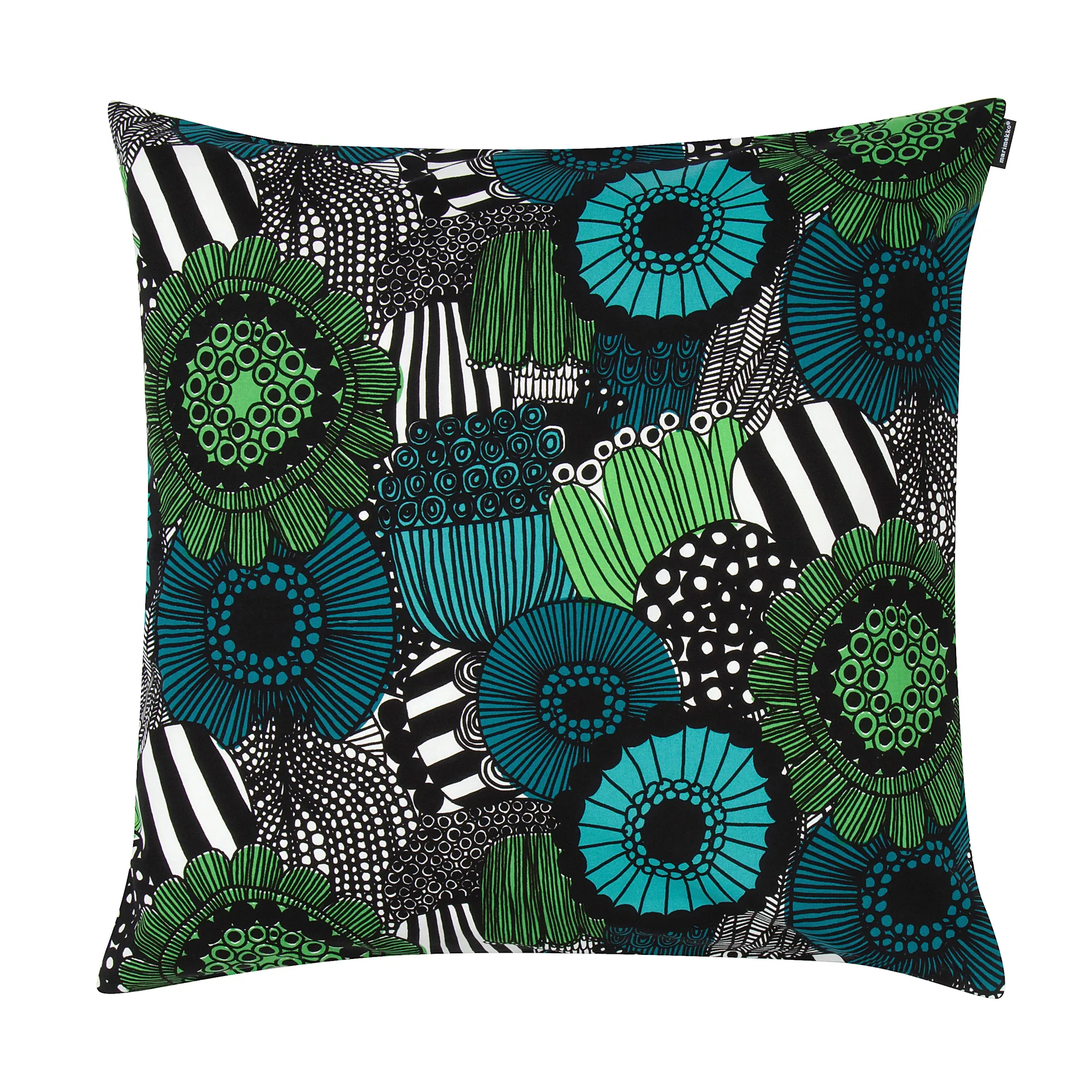 Pieni Siirtolapuutarha cushion cover 50x50 cm, blue-green (Finland 100 år) Marimekko