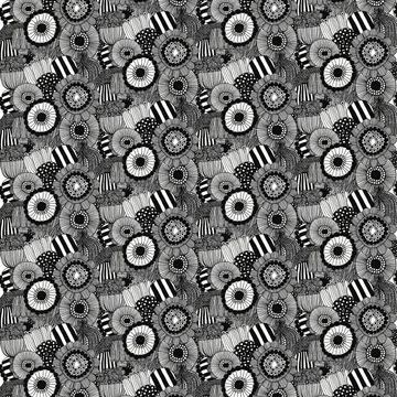Pieni Siirtolapuutarha fabric - white-black - Marimekko