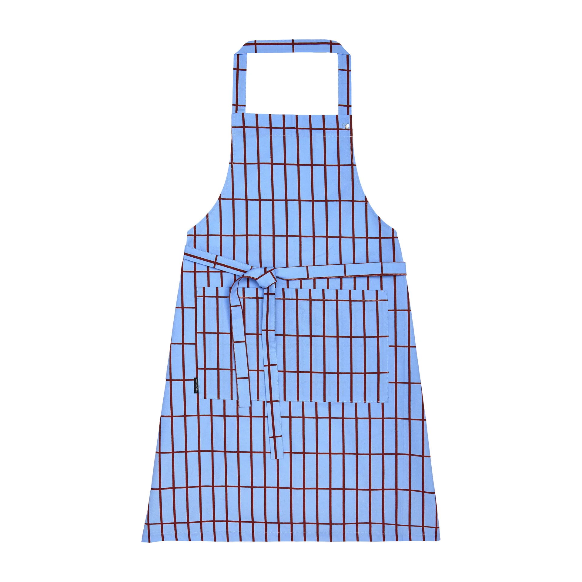 Pieni Tiiliskivi apron, Brown-blue Marimekko