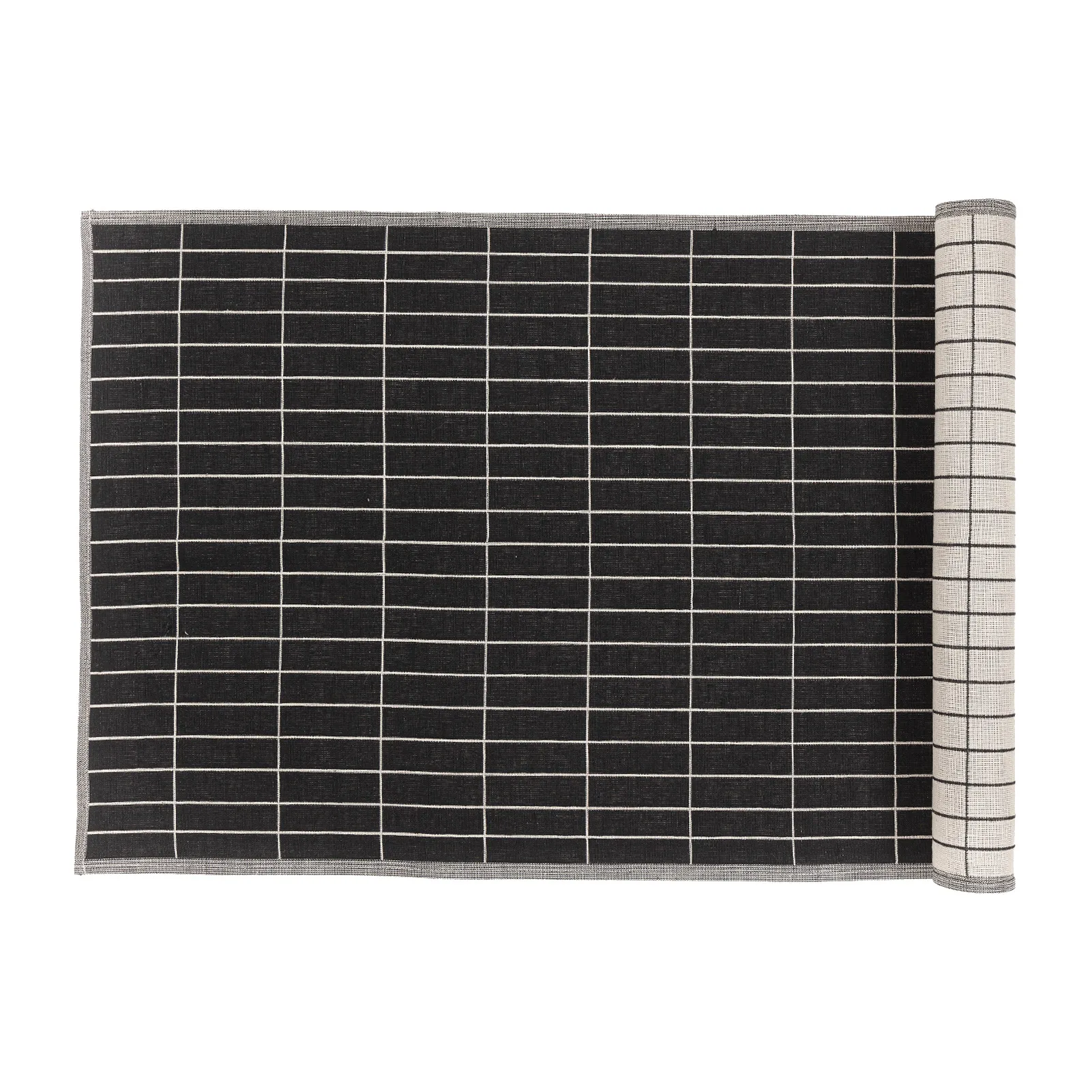 Pieni Tiiliskivi table runner 47x150 cm, charcoal-beige Marimekko