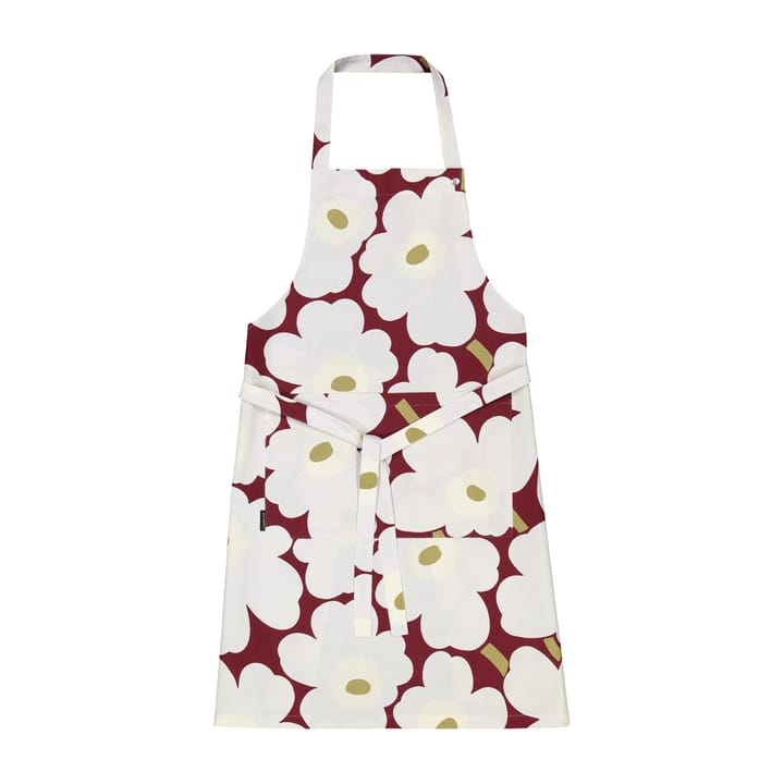 Pieni Unikko apron - dark red-light grey-off white - Marimekko