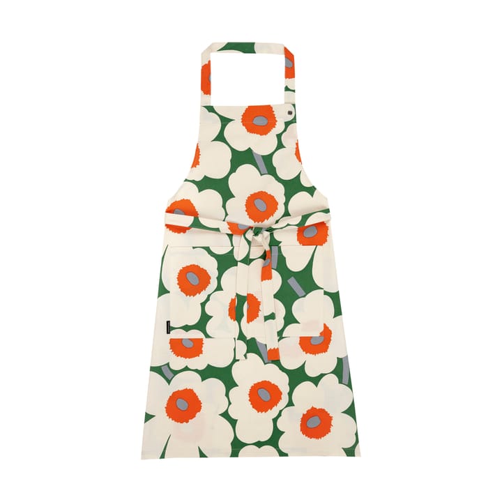Pieni Unikko apron - Green-cotton-orange - Marimekko