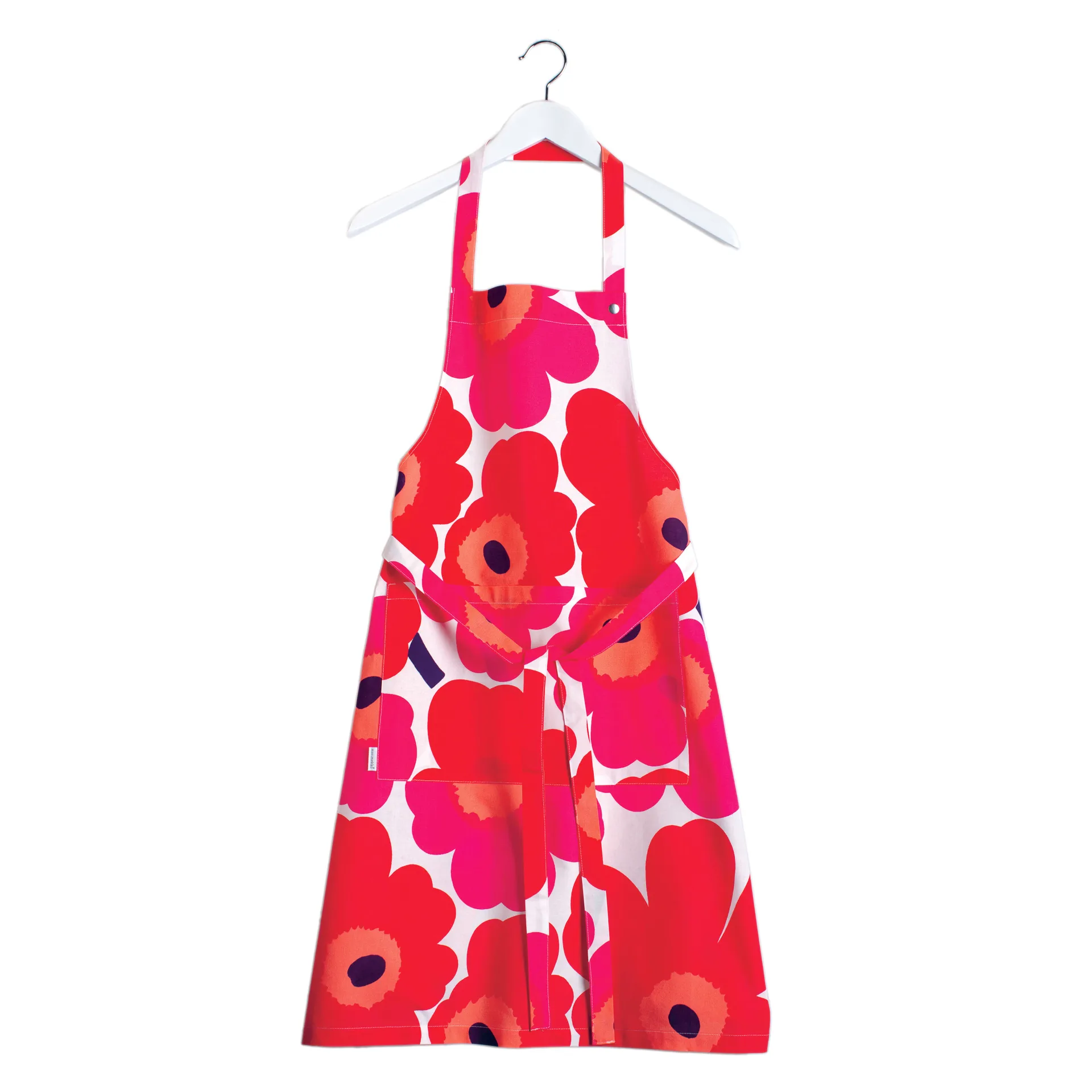 Pieni Unikko apron, Red-white Marimekko