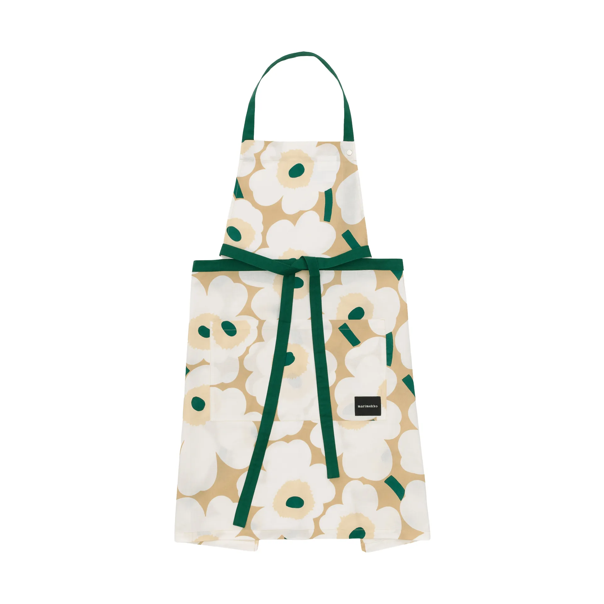 Pieni Unikko apron, Sand-white-hay-emerald Marimekko