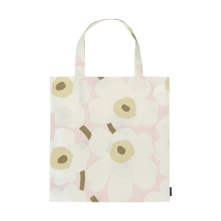 Pieni Unikko bag 44x43 cm - Pink-off white-sand - Marimekko