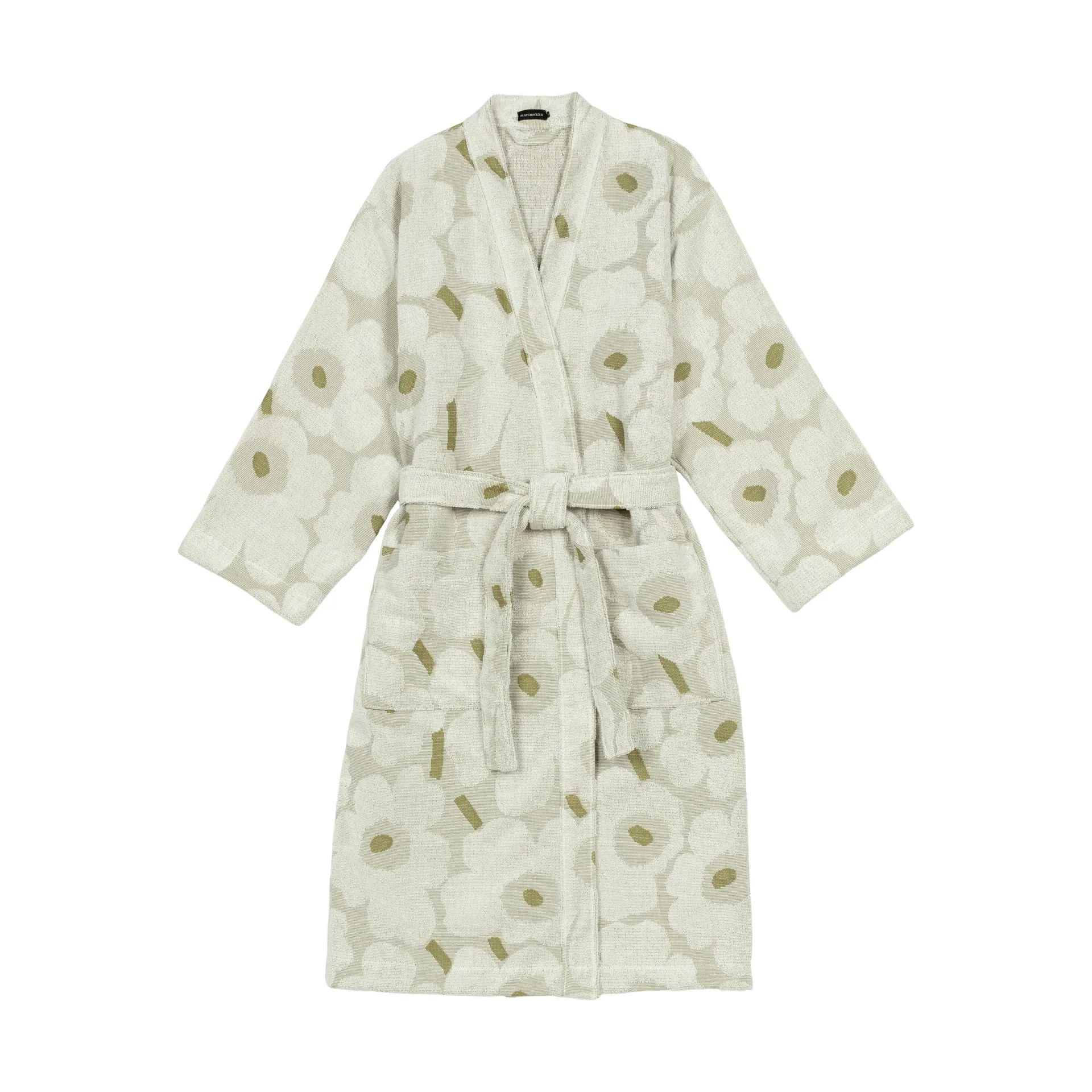 Pieni Unikko bathrobe S, Green umber-cream Marimekko