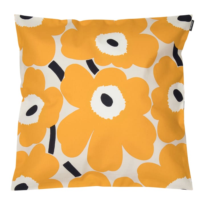 Pieni Unikko cushion cover 45x45 cm - Beige-yellow-dark blue - Marimekko