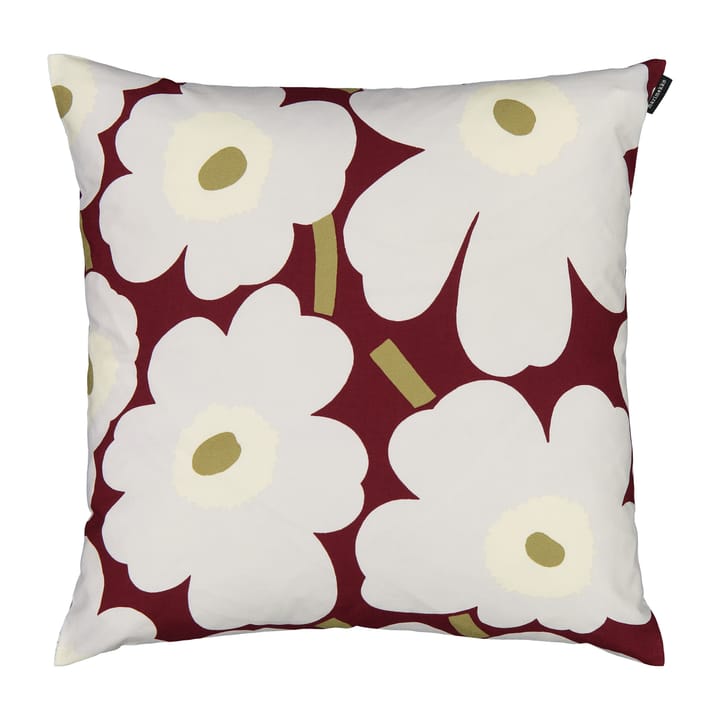 Pieni Unikko cushion cover 45x45 cm - dark red-light grey-off white - Marimekko