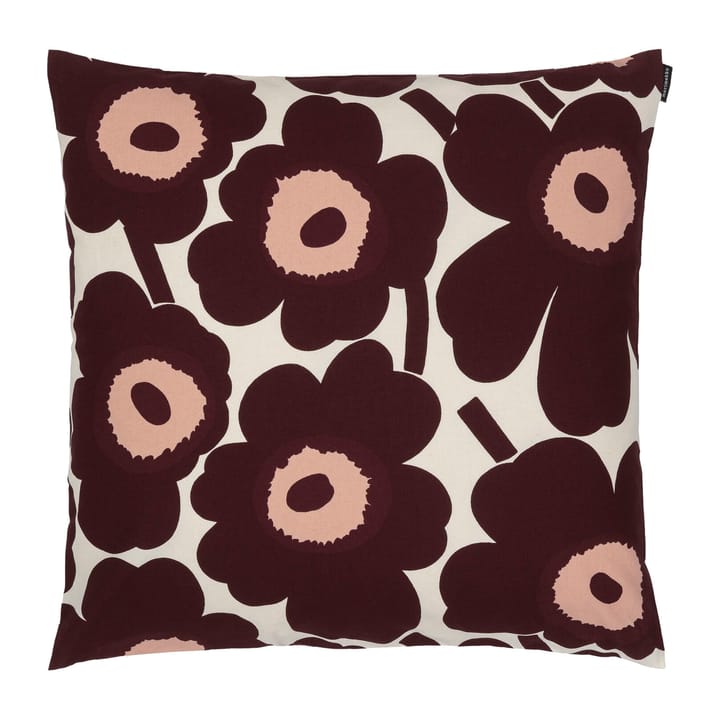 Pieni Unikko cushion cover 50x50 cm - cotton-burgundy-pink - Marimekko