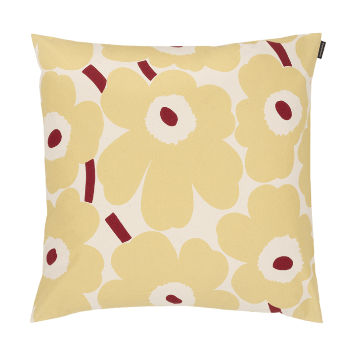 Pieni Unikko cushion cover 50x50 cm - Cotton-butter yellow-red - Marimekko