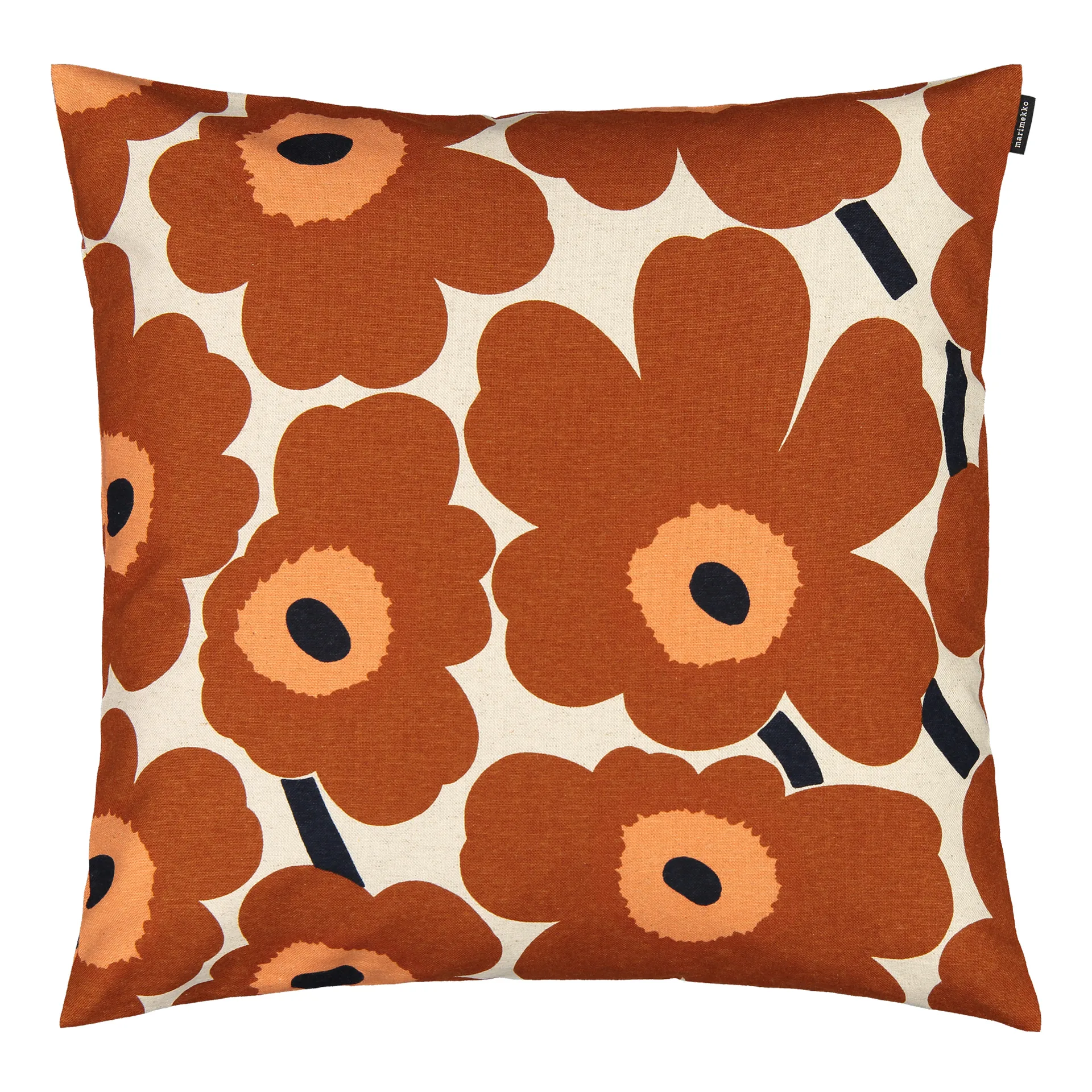 Pieni Unikko cushion cover cotton linen 50x50 cm, beige-brown Marimekko