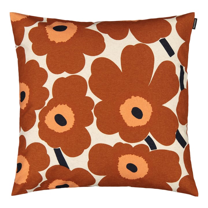 Pieni Unikko cushion cover cotton linen 50x50 cm - beige-brown - Marimekko