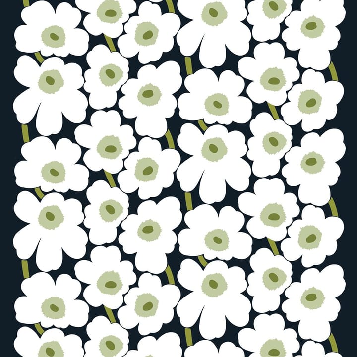 Pieni Unikko fabric - black-white-green - Marimekko